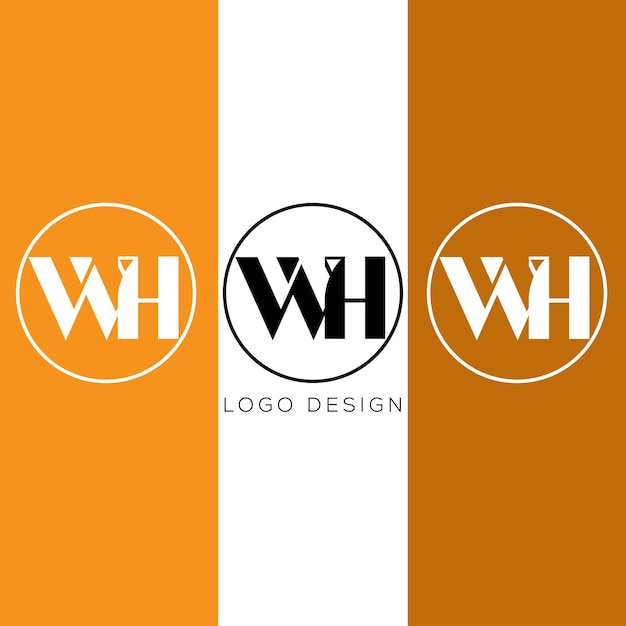 Diseño de logotipo de letra inicial WH