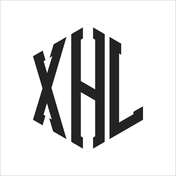 Vector diseño del logotipo letra inicial xhl monograma logotipo con forma de hexágono
