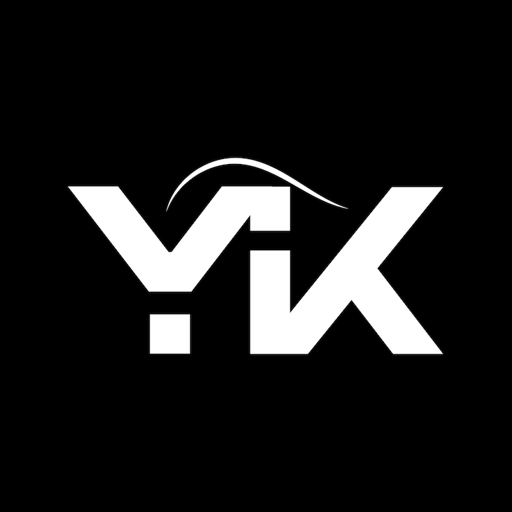 Vector diseño del logotipo de la letra inicial yk