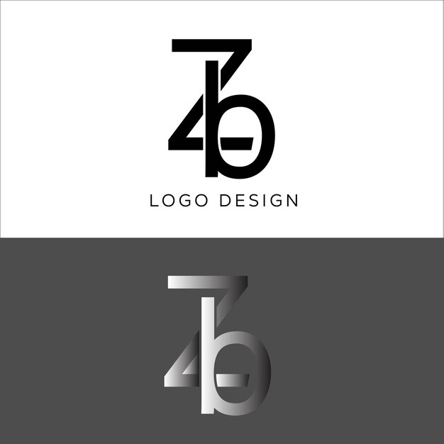 Diseño de logotipo de letra inicial zb