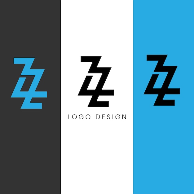 Diseño del logotipo de la letra inicial ZZ