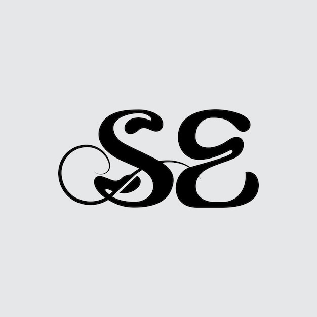 Diseño del logotipo de la letra inicial SE
