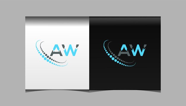 Diseño de logotipo de letra de iniciales creativas aw con gráfico vectorial