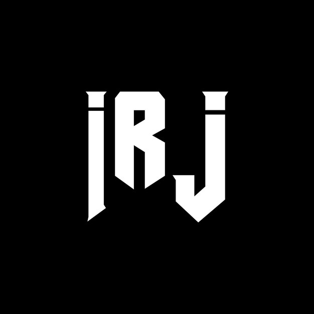 Diseño de logotipo de letra IRJ para la compañía de tecnología IRJ Diseño del logotipo de combinación de colores blanco y negro IRJ Logotipo IRJ Vector IRJ diseño IRJ icono IRJ alfabeto IRJ tipografía diseño del logotipo