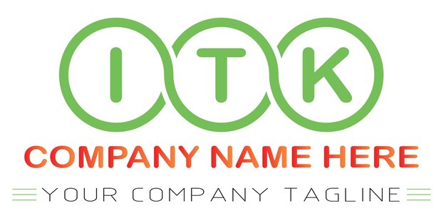 Diseño de logotipo de letra ITK