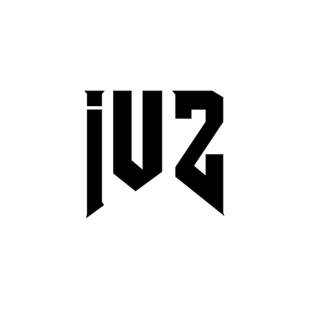 Diseño de logotipo de letra IUZ para la compañía tecnológica IUZ diseño de logotipo combinación de colores blanco y negro IUZ logotipo IUZ vector IUZ diseño IUZ icono IUZ alfabeto IUZ tipografía diseño de logotip