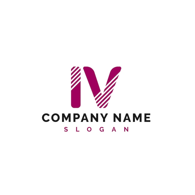 Diseño del logotipo de la letra IV Vector Ilustración Vector