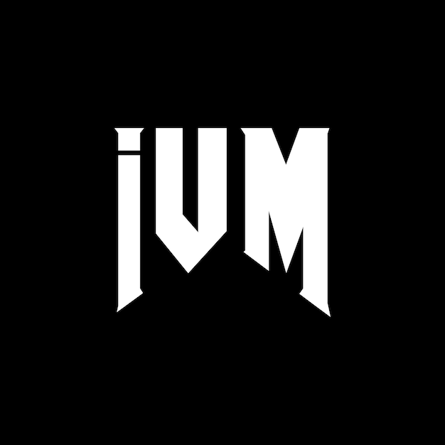Diseño de logotipo de letra IVM para la compañía de tecnología IVM diseño de logotipo combinación de colores blanco y negro