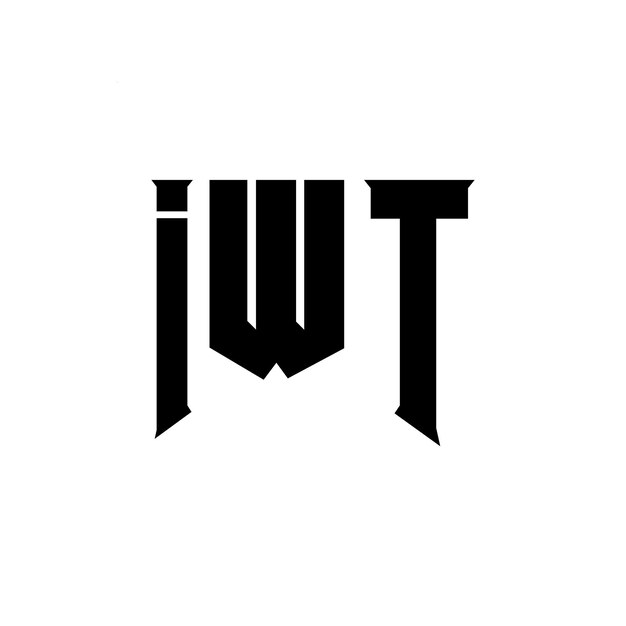 Diseño de logotipo de letra IWT para la compañía de tecnología Diseño de Logotipo IWT combinación de colores blanco y negro