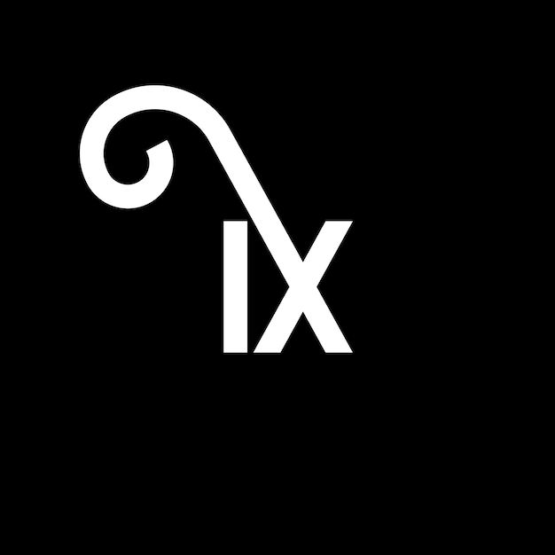 Vector diseño de logotipo de letra ix en fondo negro ix iniciales creativas concepto de logotipo en letra ix diseño de letra ix diseño en letra blanca en fondo negro i x i x logotipo