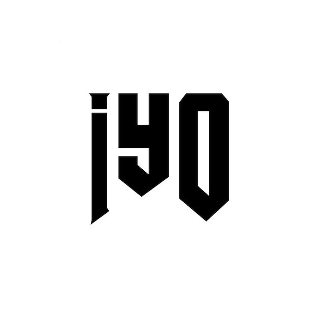 Diseño de logotipo de letra IYO para la compañía de tecnología IYO diseño de logotipo combinación de colores blanco y negro IYO logotipo IYO vector IYO diseño IYO icono IYO alfabeto IYO tipografía diseño de logotip