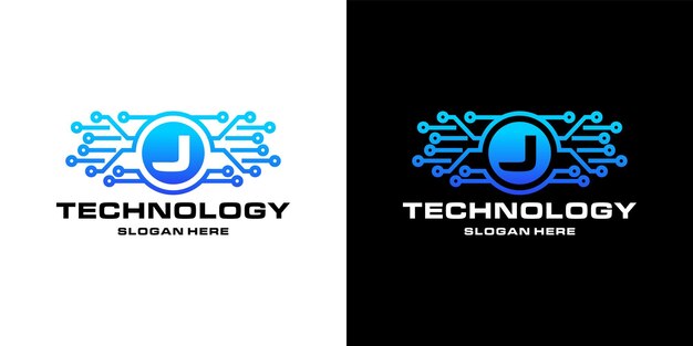 Diseño de logotipo letra j tecnología NFTs