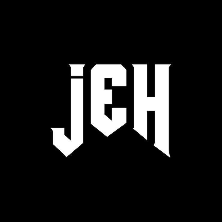 Vector diseño de logotipo de letra jeh para una empresa de tecnología diseño del logotipo jeh combinación de colores blanco y negro jeh logotipo vector jeh diseño del icono jeh alfabeto jeh tipografía diseño del logotipo