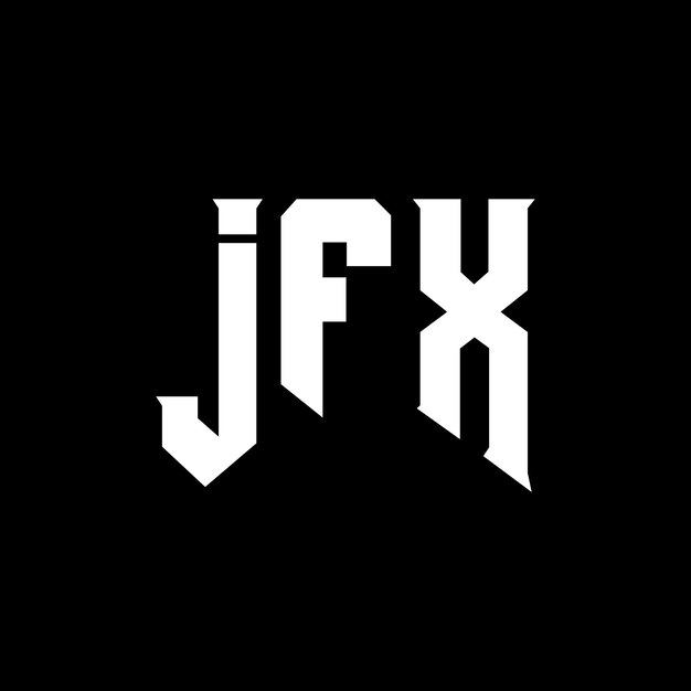 Diseño de logotipo de letra JFX para la compañía de tecnología JFX diseño de logotipo combinación de colores blanco y negro JFX logotipo JFX vector JFX diseño JFX icono JFX alfabeto JFX tipografía diseño del logotipo