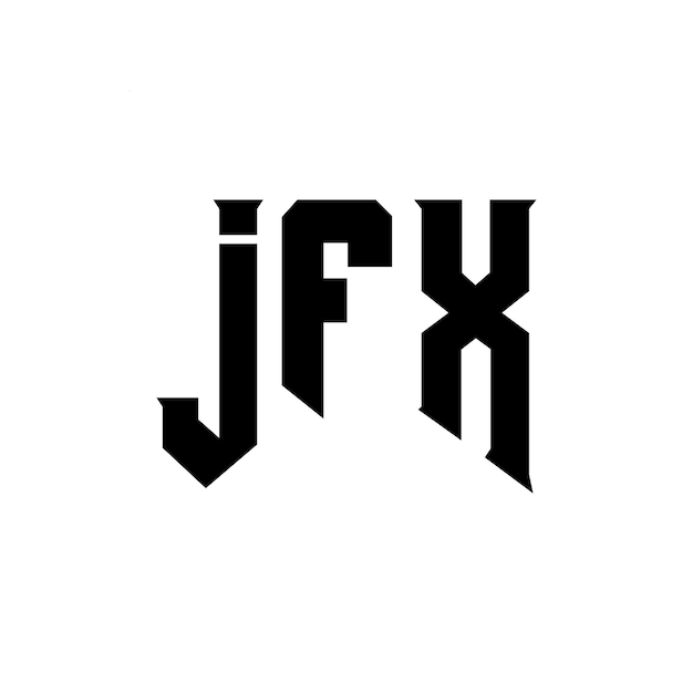 Diseño de logotipo de letra JFX para la compañía de tecnología JFX diseño de logotipo combinación de colores blanco y negro JFX logotipo JFX vector JFX diseño JFX icono JFX alfabeto JFX tipografía diseño del logotipo