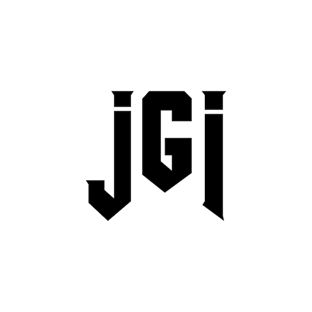 Diseño de logotipo de letra JGI para la compañía de tecnología JGI Diseño del logotipo de combinación de colores blanco y negro