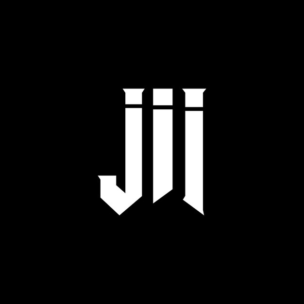 Diseño de logotipo de letra JII para una empresa de tecnología Diseño del logotipo JII combinación de colores blanco y negro Logotipo JII Vector JII Diseño del icono JII Alfabeto JII Tipografía diseño del logotipo