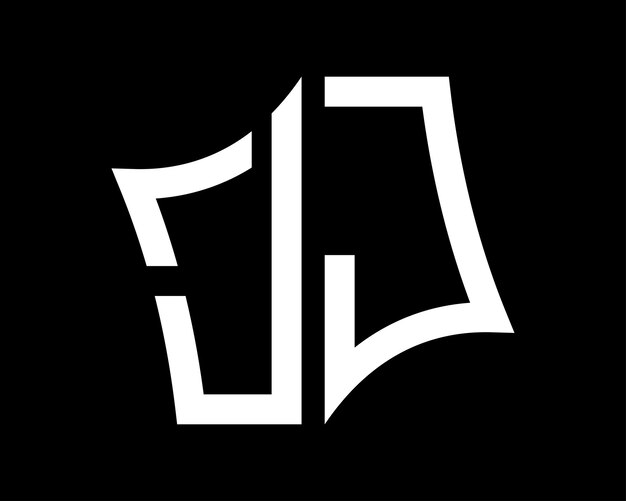El diseño del logotipo de la letra JJ es arte vectorial
