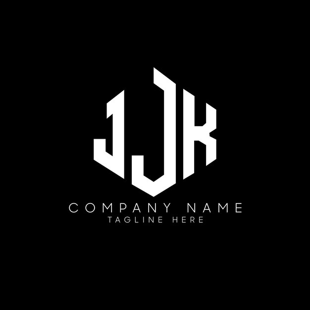 Diseño de logotipo de letra JJK con forma de polígono JJK polígono y forma de cubo diseño de logotipo JJK hexágono patrón de logotipo vectorial colores blanco y negro JJK monograma logotipo de negocios y bienes raíces