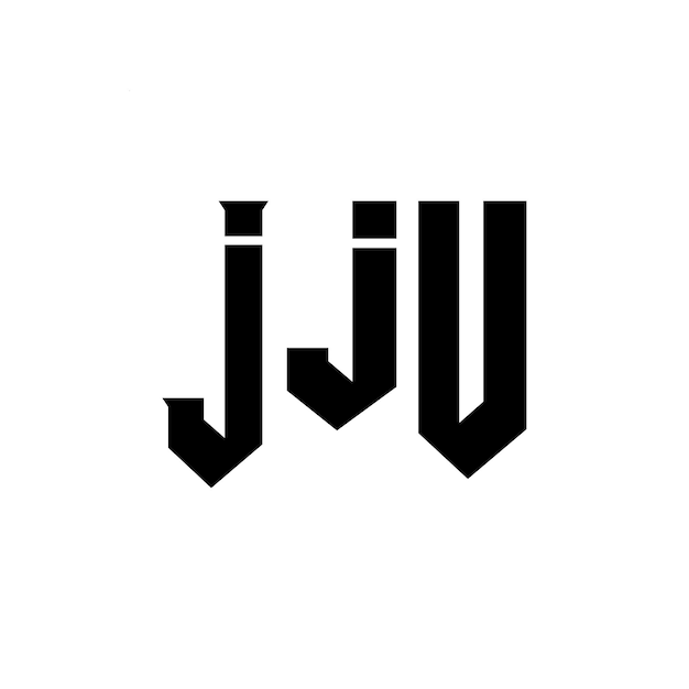 Diseño de logotipo de letra JJU para una empresa de tecnología Diseño de Logotipo JJU combinación de colores blanco y negro JJU logotipo Vector JJU diseño JJU icono JJU alfabeto JJU tipografía diseño de logotipo