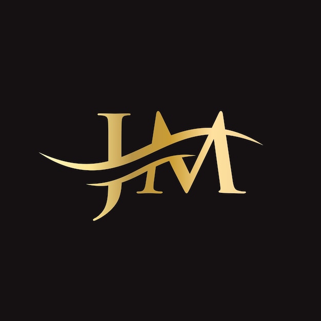 Diseño del logotipo de la letra JM del monograma Diseño del logotipo de la letra JM del vector