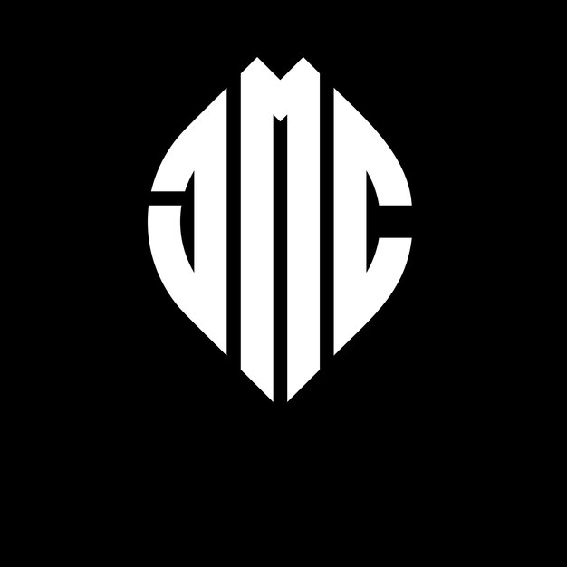 El diseño del logotipo de la letra JMC con forma de círculo y elipse JMC letras elipse con estilo tipográfico Las tres iniciales forman un logotipo de círculo JMC círculo emblema monograma abstracto letra marca vector