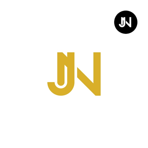 Diseño del logotipo de la letra JN Monogram