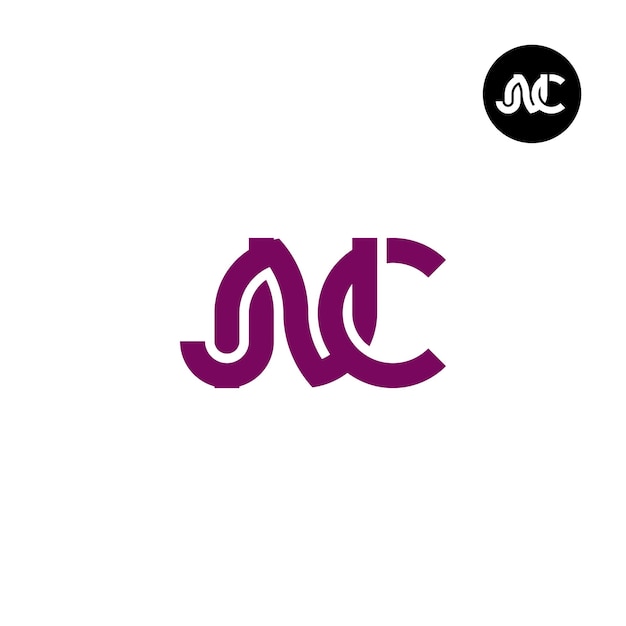 Vector diseño del logotipo de la letra jnc monogram