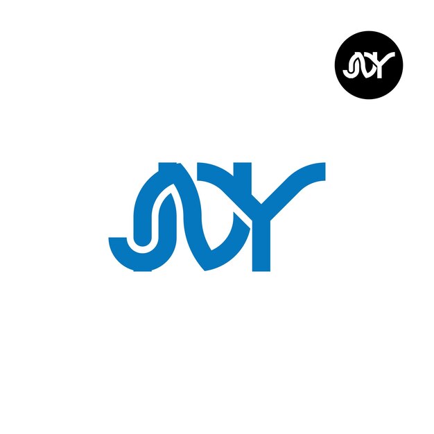 Diseño del logotipo de la letra JNY Monogram