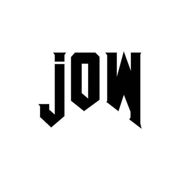Diseño de logotipo de letra JOW para la compañía de tecnología JOW diseño de logotipo combinación de colores blanco y negro JOW logotipo JOW vector JOW diseño del icono JOW alfabeto JOW tipografía diseño del logotipo