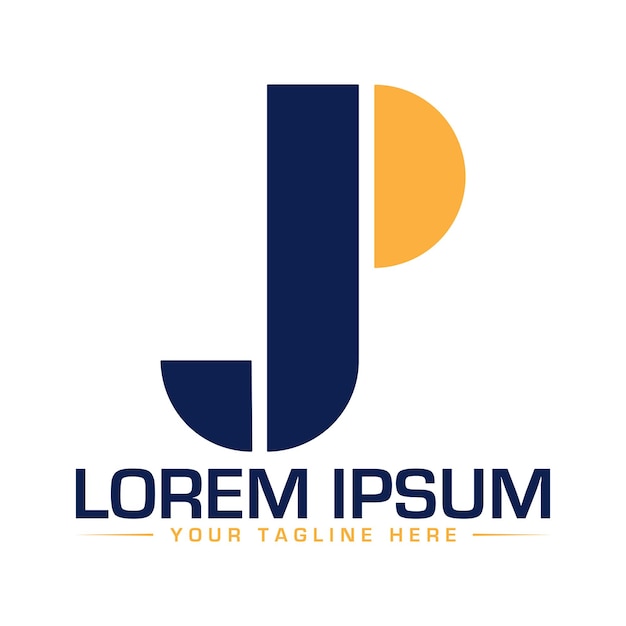 Diseño del logotipo de la letra JP Diseño único y profesional del logotipo de PJ