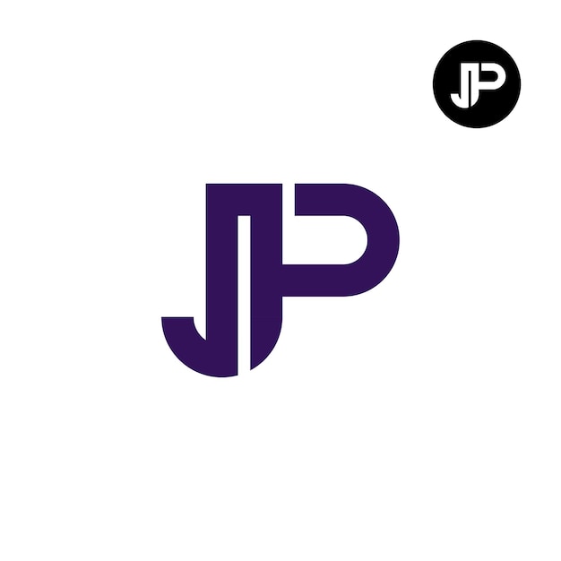 Diseño del logotipo de la letra JP Monogram