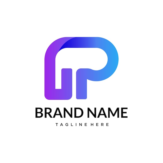 Diseño del logotipo de la letra jp