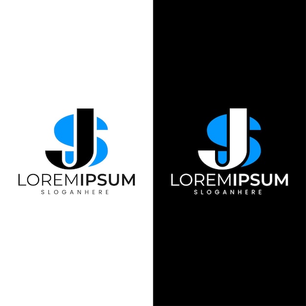 Vector diseño de logotipo de letra js minimalista moderno