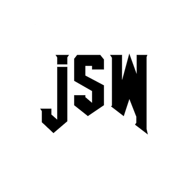 Diseño de logotipo de letra JSW para una empresa de tecnología JSW diseño de logotipo combinación de colores blanco y negro JSW logotipo JSW vector JSW diseño JSW icono JSW alfabeto JSW tipografía diseño del logotipo