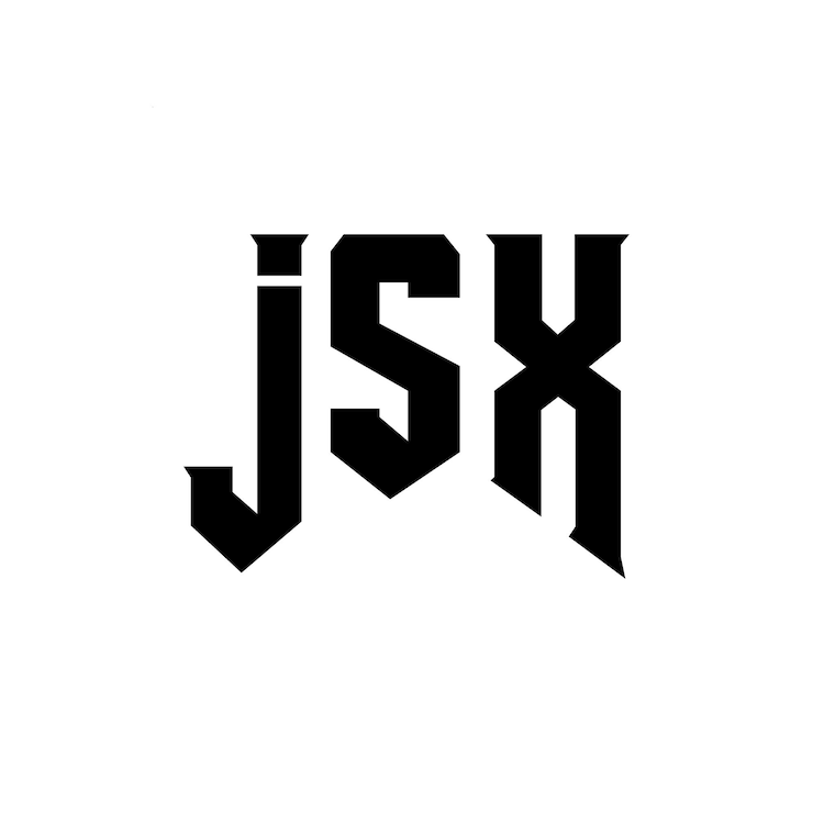 Vector diseño de logotipo de letra jsx para una empresa de tecnología diseño del logotipo jsx combinación de colores blanco y negro logotipo jsx vector jsx diseño icono jsx alfabeto jsx tipografía diseño del logotipo