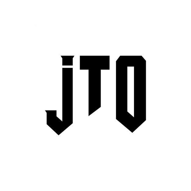 Diseño de logotipo de letra JTO para la compañía de tecnología JTO diseño de logotipo combinación de colores blanco y negro