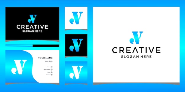 Diseño de logotipo letra jv