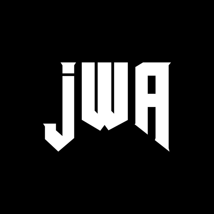 Vector diseño de logotipo de letra jwa para la compañía de tecnología jwa diseño de logotipo combinación de colores blanco y negro jwa logotipo jwa vector jwa diseño icono jwa alfabeto jwa tipografía diseño de logotip