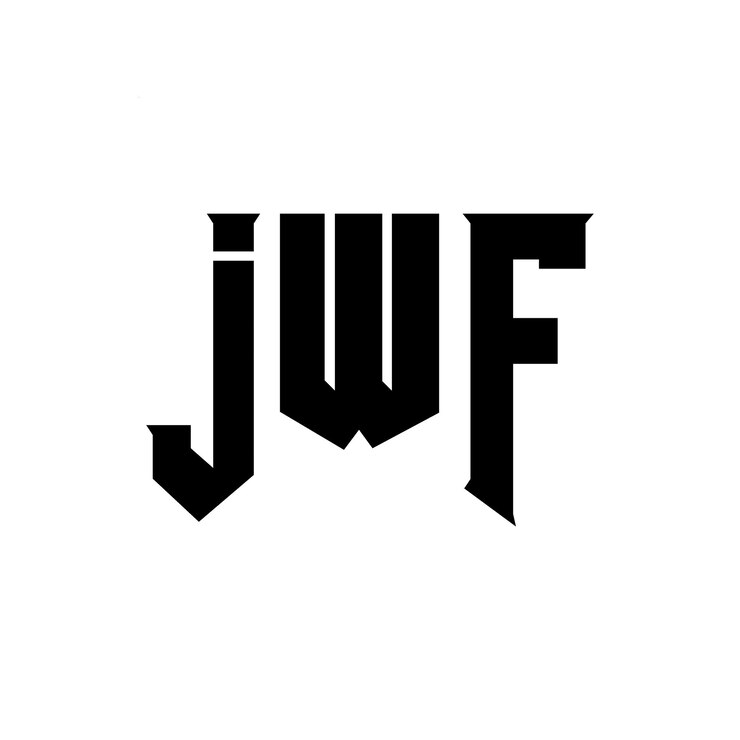 Vector diseño de logotipo de letra jwf para una empresa de tecnología diseño del logotipo jwf combinación de colores blanco y negro jwf diseño de logotipo vectorial jwf icono jwf alfabeto jwf tipografía diseño del logotipo