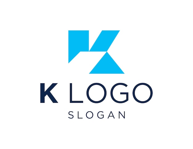 Diseño del logotipo de la letra K creado utilizando la aplicación Corel Draw 2018 con un fondo blanco