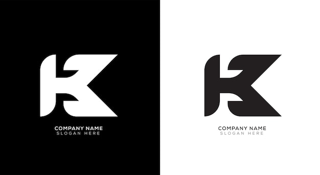 Diseño de logotipo de letra k creativa con color de diferencia