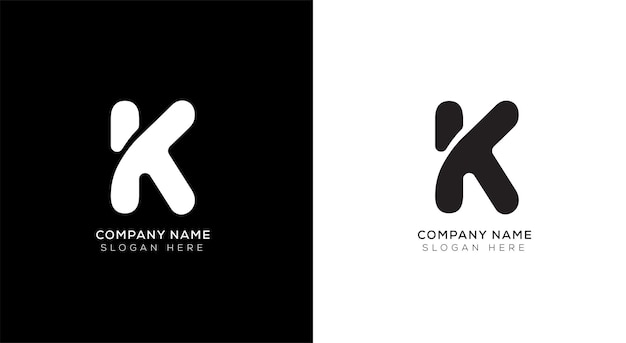 Diseño de logotipo de letra k creativa con color de diferencia