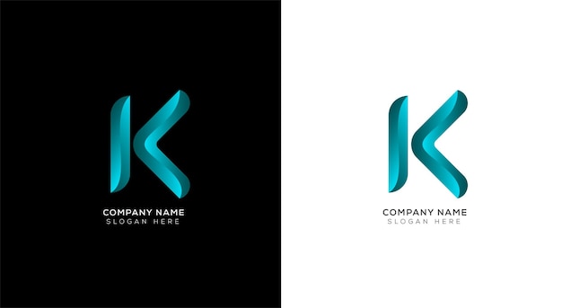 Diseño de logotipo de letra k creativa con color de diferencia