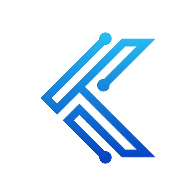 Diseño de logotipo de letra K para empresa de tecnología