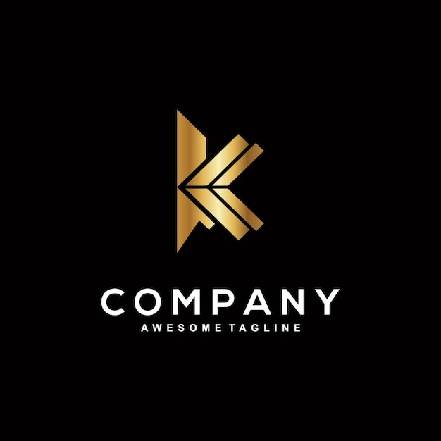 Diseño del logotipo de la letra K para empresas
