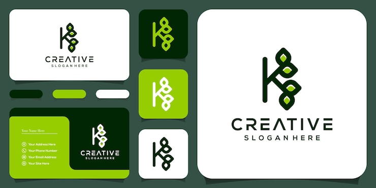 Vector diseño de logotipo de letra k de hoja inicial abstracta