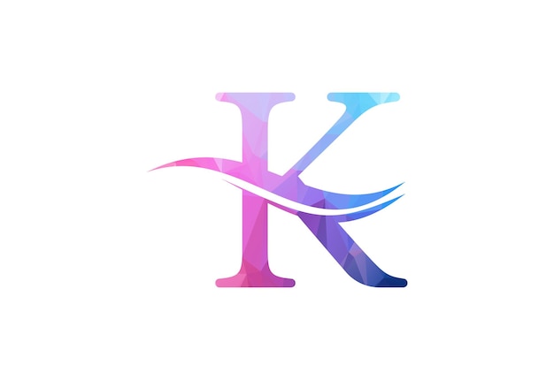 Diseño de logotipo de letra K inicial y Low Poly creativo Plantilla de diseño vectorial