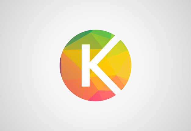 Diseño de logotipo de letra K inicial y Low Poly creativo Plantilla de diseño vectorial