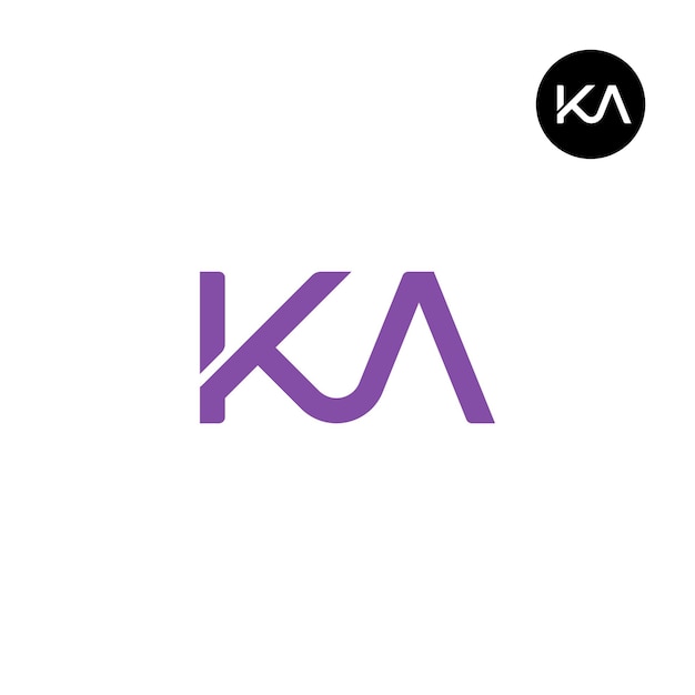 Diseño del logotipo de la letra KA Monogram
